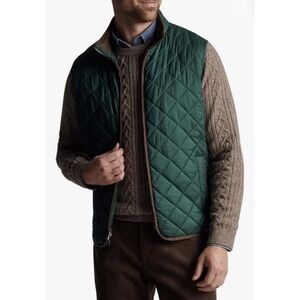NWT Peter Millar Crown Men Essex Quilted Travel Vest L Balsam Green MF22Z13 $228